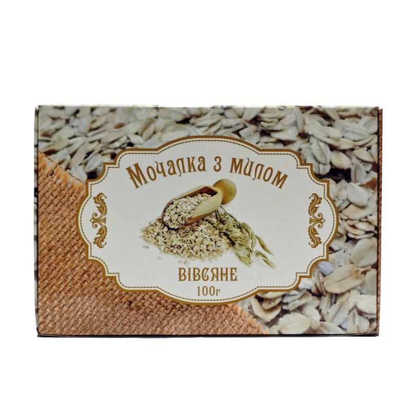 Мочалка джутовая с мылом “Овсяное“ 100 г. “Карпатське мило“ Мочалка джутовая с мылом “Овсяное“ 100 г. “Карпатське мило“