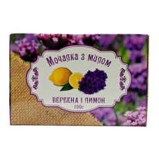 Мочалка джутовая с мылом  “Вербена и лимон“ 100 г. “Карпатське мило“