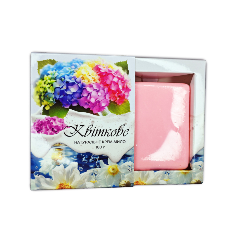 Крем-мыло ручной работы “Цветочное“(Pink) – 100 г. “Карпатське мило“