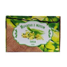 Мочалка джутовая с мылом  “Липа“ 100 г. “Карпатське мило“