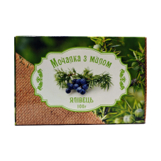 Мочалка джутовая с мылом  “Можжевельник“ 100 г. “Карпатське мило“