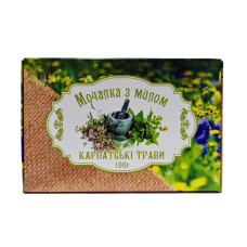 Мочалка джутовая с мылом  “Карпатские травы“ 100 г. “Карпатське мило“